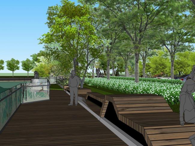 Sketchup景观模型|别墅，现代风格，景观