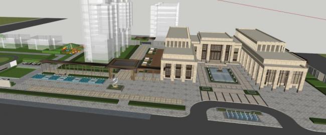 Sketchup商业模型|多层售楼处，现代风格，商业建筑