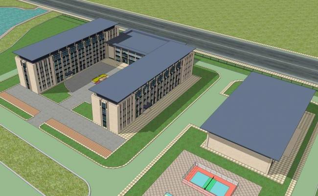 Sketchup住宅模型|多层宿舍楼，公寓，新亚洲风格，居住建筑