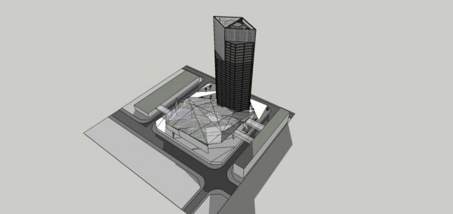 Sketchup办公模型|高层办公楼，酒店，现代风格