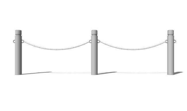 Sketchup素材模型|铁索，铁链，栏杆