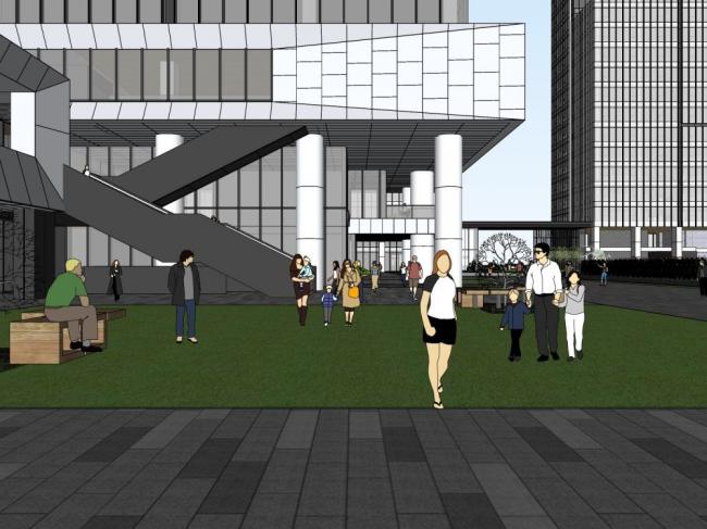 Sketchup综合体模型|高层商业综合体，办公，现代风格