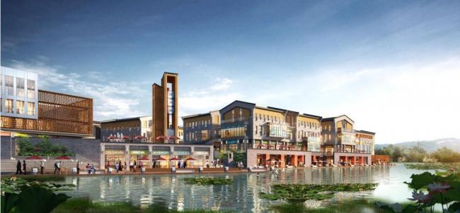 Sketchup商业模型|多层商业街，新中式风格