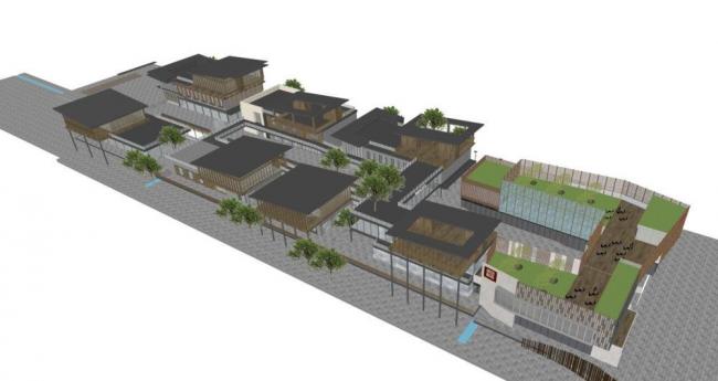 Sketchup商业模型|多层商业街，新中式风格