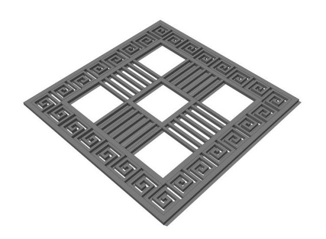 Sketchup素材模型|树池篦子，树篦子，景观