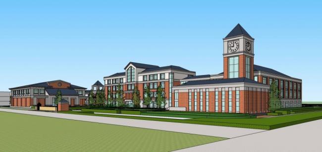 Sketchup学校模型|多层学校，小学，欧式，校园，古典风格，教育建筑