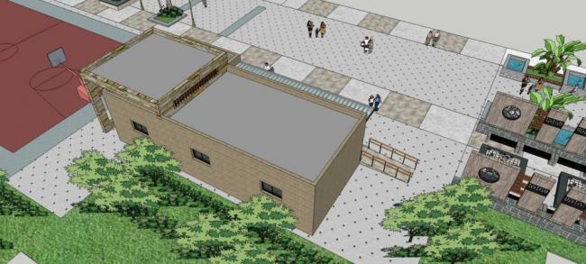 Sketchup小品模型|公共厕所，单层，现代风格