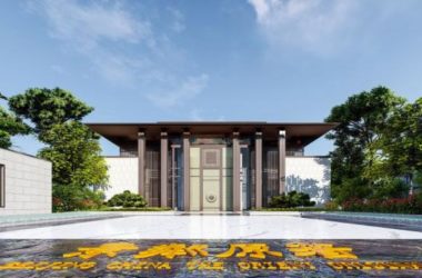 Sketchup商业模型|售楼处，新中式风格，商业建筑-BIM建筑网