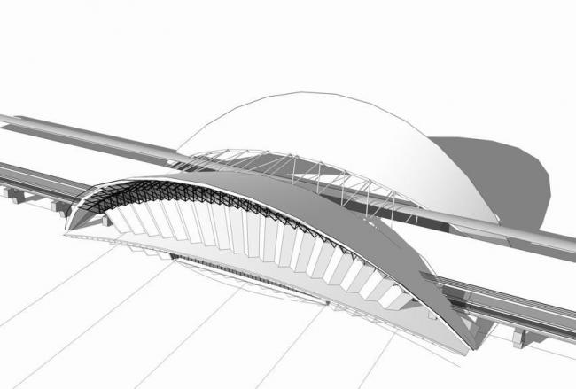 Sketchup车站路桥|火车站，高铁站，现代风格，交通建筑
