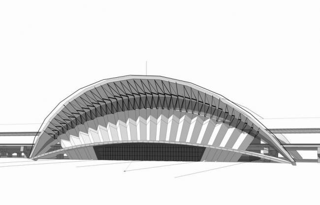 Sketchup车站路桥|火车站，高铁站，现代风格，交通建筑