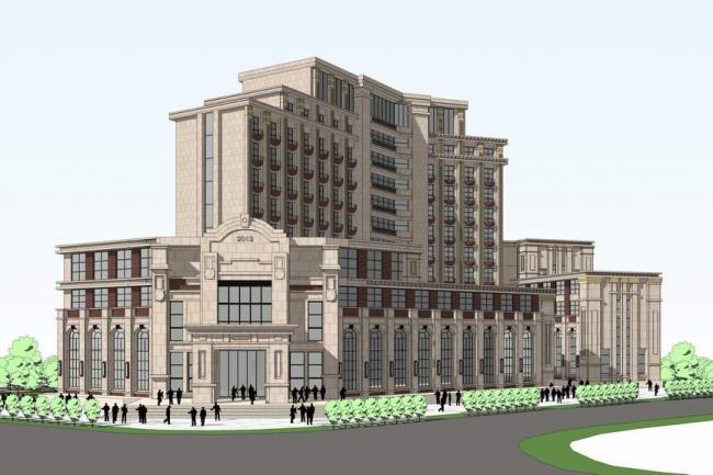 Sketchup酒店模型|高层酒店，新古典风格，简欧式