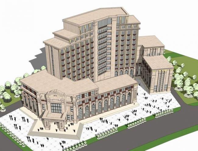 Sketchup酒店模型|高层酒店，新古典风格，简欧式