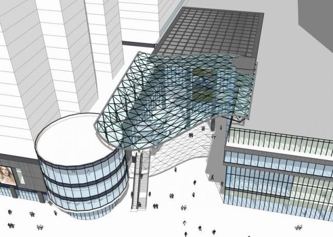 Sketchup素材模型|玻璃雨棚