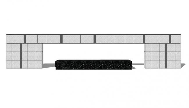 Sketchup素材模型|现代景墙