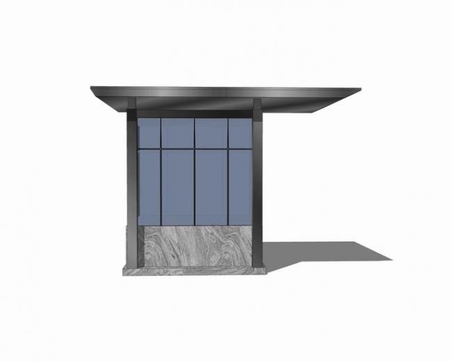 Sketchup素材模型|岗亭，保安亭，门卫室