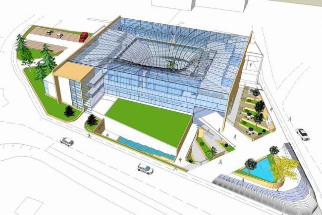 Sketchup文化模型|多层展示中心，文化馆，现代风格