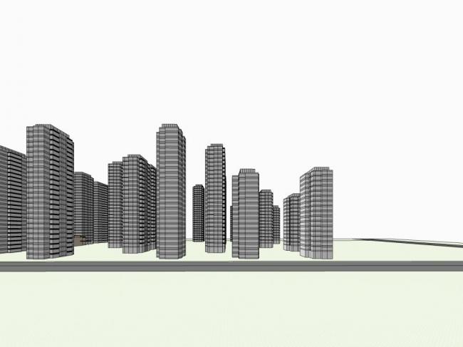 Sketchup住宅模型|高层住宅，现代风格，居住建筑