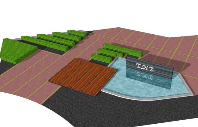 Sketchup景观模型|景观节点，水景