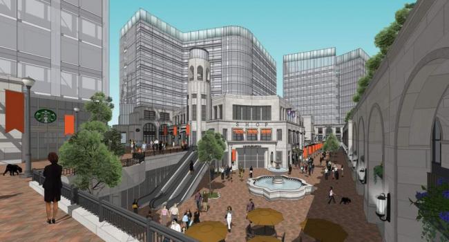 Sketchup商业模型|新古典商业街，多层办公楼