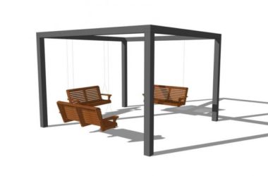 Sketchup素材模型|秋千椅子，景观，素材组件-BIM建筑网