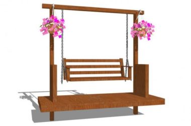 Sketchup素材模型|秋千椅子，景观，素材组件-BIM建筑网