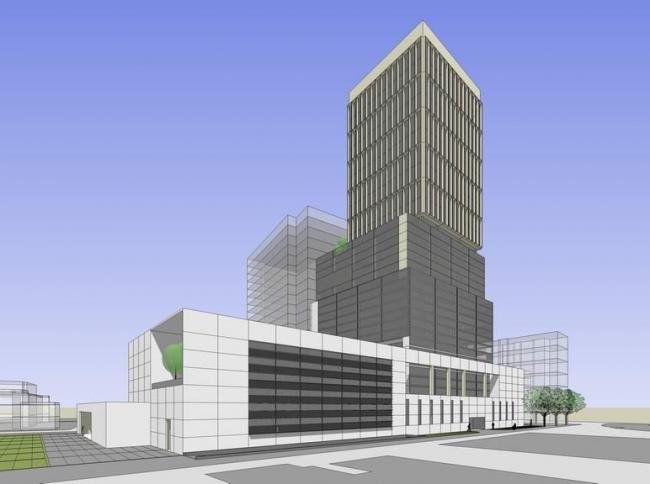 Sketchup医院模型|深圳圳市慢性病防治院医院，现代风格，高层医疗建筑