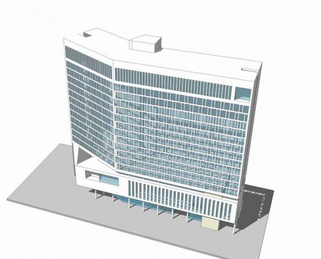 Sketchup医院模型|高层医疗建筑，现代风格，医院