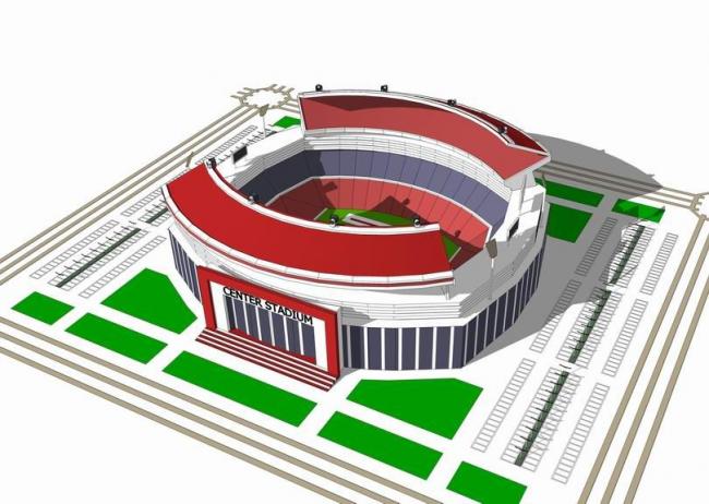 Sketchup体育馆模型|多层体育馆，现代风格