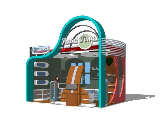 Sketchup小品模型|贩卖亭，售卖亭，小卖部，现代风格