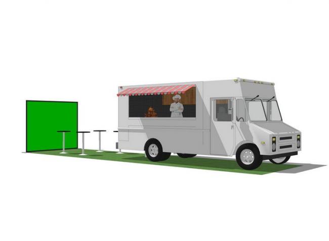 Sketchup小品模型|贩卖亭，售卖亭，小卖部，餐车，现代风格