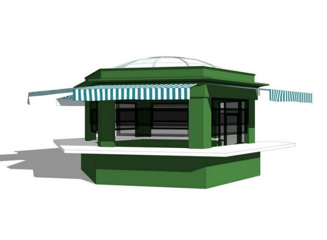 Sketchup小品模型|贩卖亭，售卖亭，小卖部，现代风格