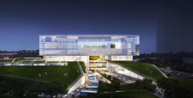 Sketchup文化模型|多层市民中心，现代风格，文化建筑