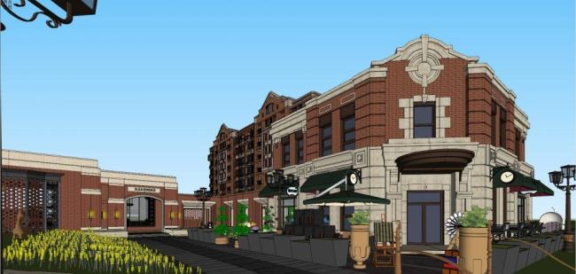 Sketchup商业模型|多层会所，新古典风格，商业建筑