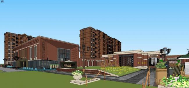 Sketchup商业模型|多层会所，新古典风格，商业建筑