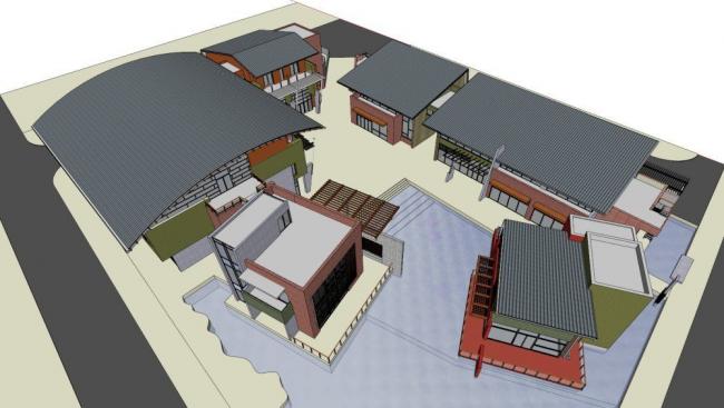 Sketchup文化模型|多层文化中心，现代风格