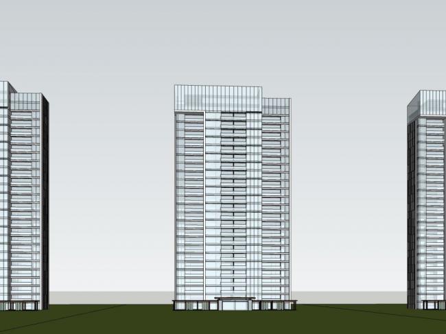 Sketchup住宅模型|高层住宅，现代风格，居住建筑