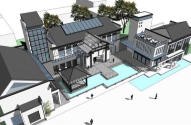 Sketchup文化模型|多层博物馆，文化建筑，中式风格-BIM建筑网