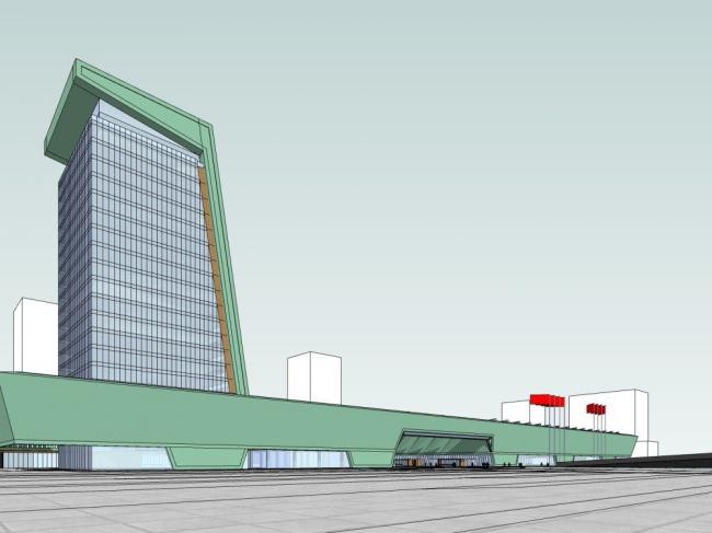 Sketchup文化模型|多层高层混合，会展中心，办公，现代风格