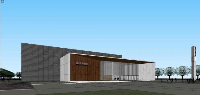 Sketchup文化模型|多层展览馆，现代风格，文化建筑