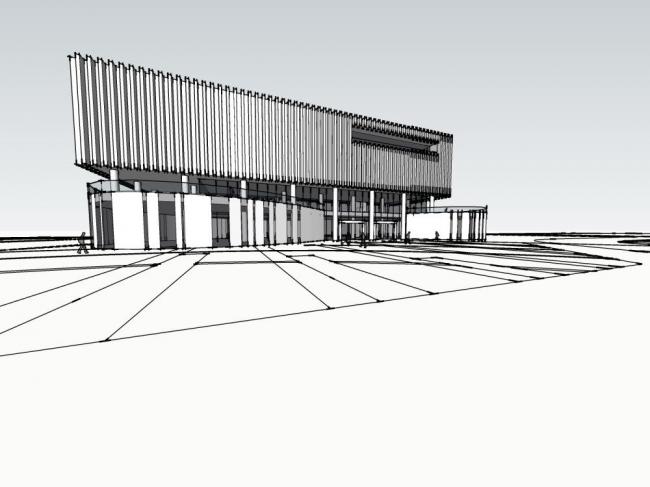 Sketchup文化模型|展览馆，文化建筑，现代风格
