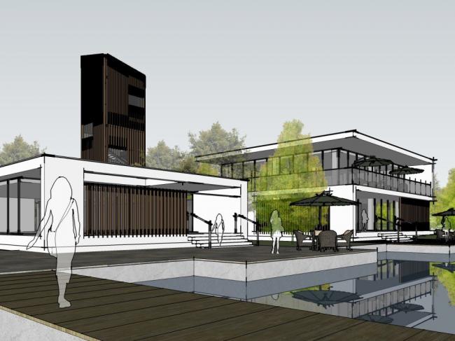 Sketchup文化模型|游客中心，现代风格，商业，娱乐休闲设施