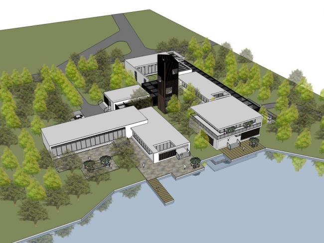 Sketchup文化模型|游客中心，现代风格，商业，娱乐休闲设施