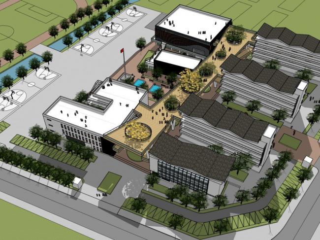 Sketchup学校模型|多层学校，小学，教育建筑，现代风格