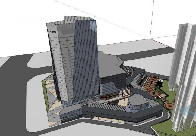Sketchup综合体模型|多层高层混合，商业综合体，现代风格
