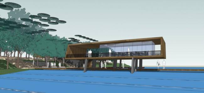 Sketchup景观模型|码头，公园景观，水坝，现代风格