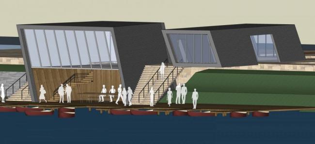 Sketchup景观模型|码头，公园景观，水坝，现代风格