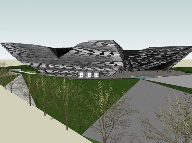 Sketchup文化模型|多层博物馆，文化建筑，现代风格