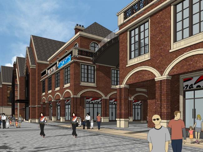 Sketchup商业模型|多层商业街，英式风格