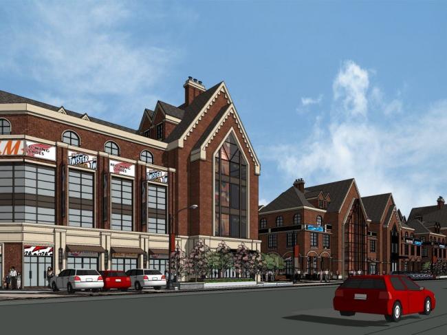 Sketchup商业模型|多层商业街，英式风格