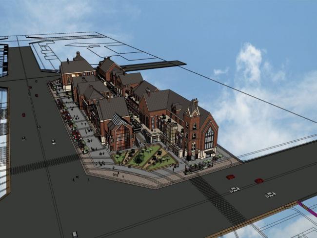 Sketchup商业模型|多层商业街，英式风格